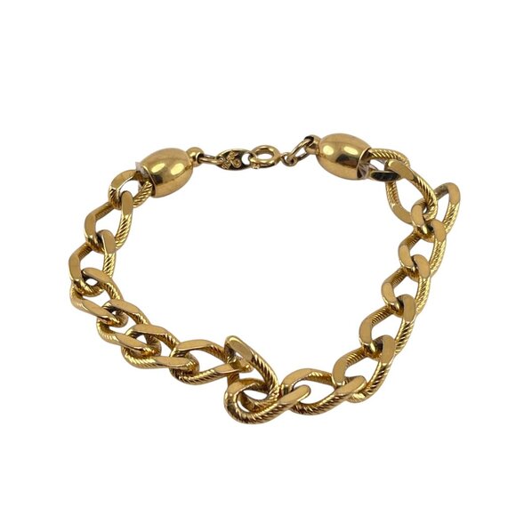 Trifari Link Chain Bracelet Vintage 1970s 1980s Vintage Classic Everyday - Picture 1 of 7